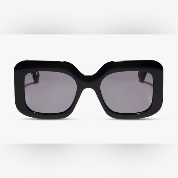 DIFF eyewear black giada oversized Square Sunglasses new with‎ cloth case new - Picture 2 of 5